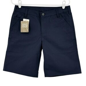 Carhartt Women's Rugged Flex Navy Canvas Work Shorts Size 6 NWT 10" Inseam